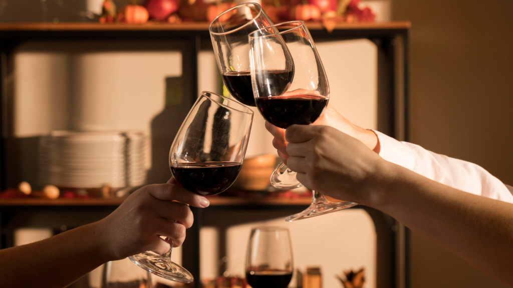 Brinde com vinho
